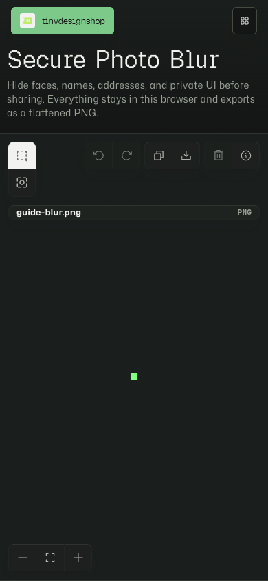 Secure Photo Blur mobile editor view