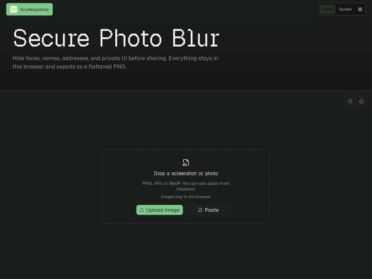 Secure Photo Blur empty upload state